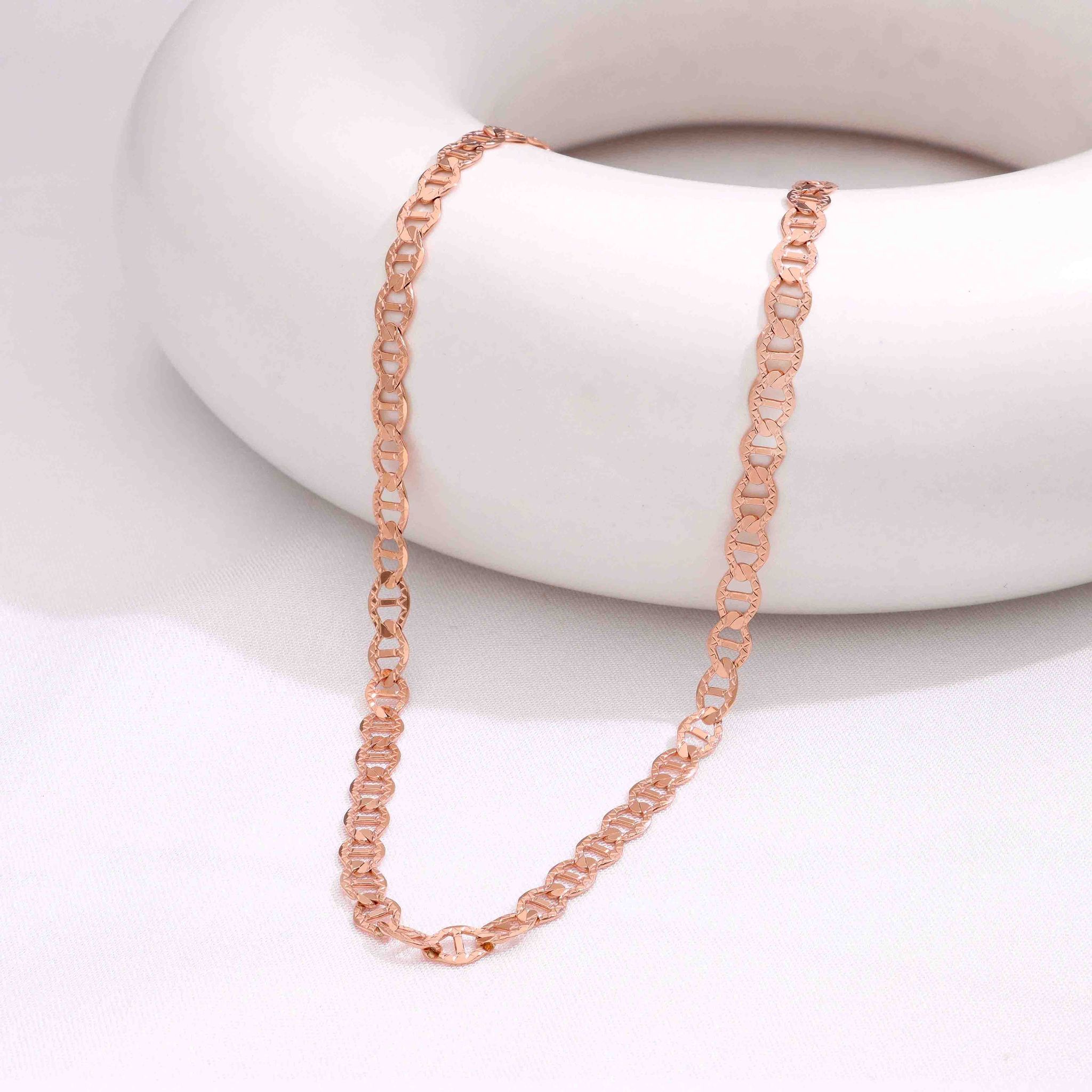 Sterling Silver Link Chain Necklace-None / Rose Gold / 16 Inches