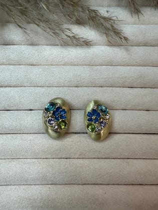Bollywood Bling Earrings-Blue
