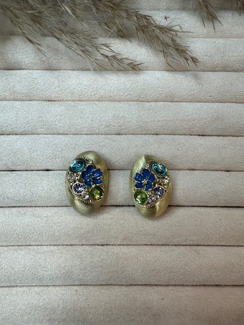 Bollywood Bling Earrings-Blue