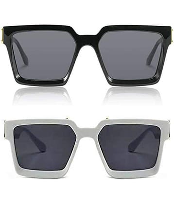 Kanny Devis - Black Rectangular Sunglasses ( Pack of 2 )
