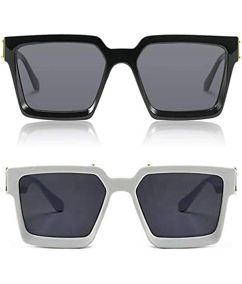 Kanny Devis - Black Rectangular Sunglasses ( Pack of 2 )