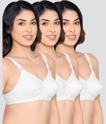 Kalyani Pack of 3 Cotton Blend Non Padded Women's Everyday Bra ( Beige ) DAMINI