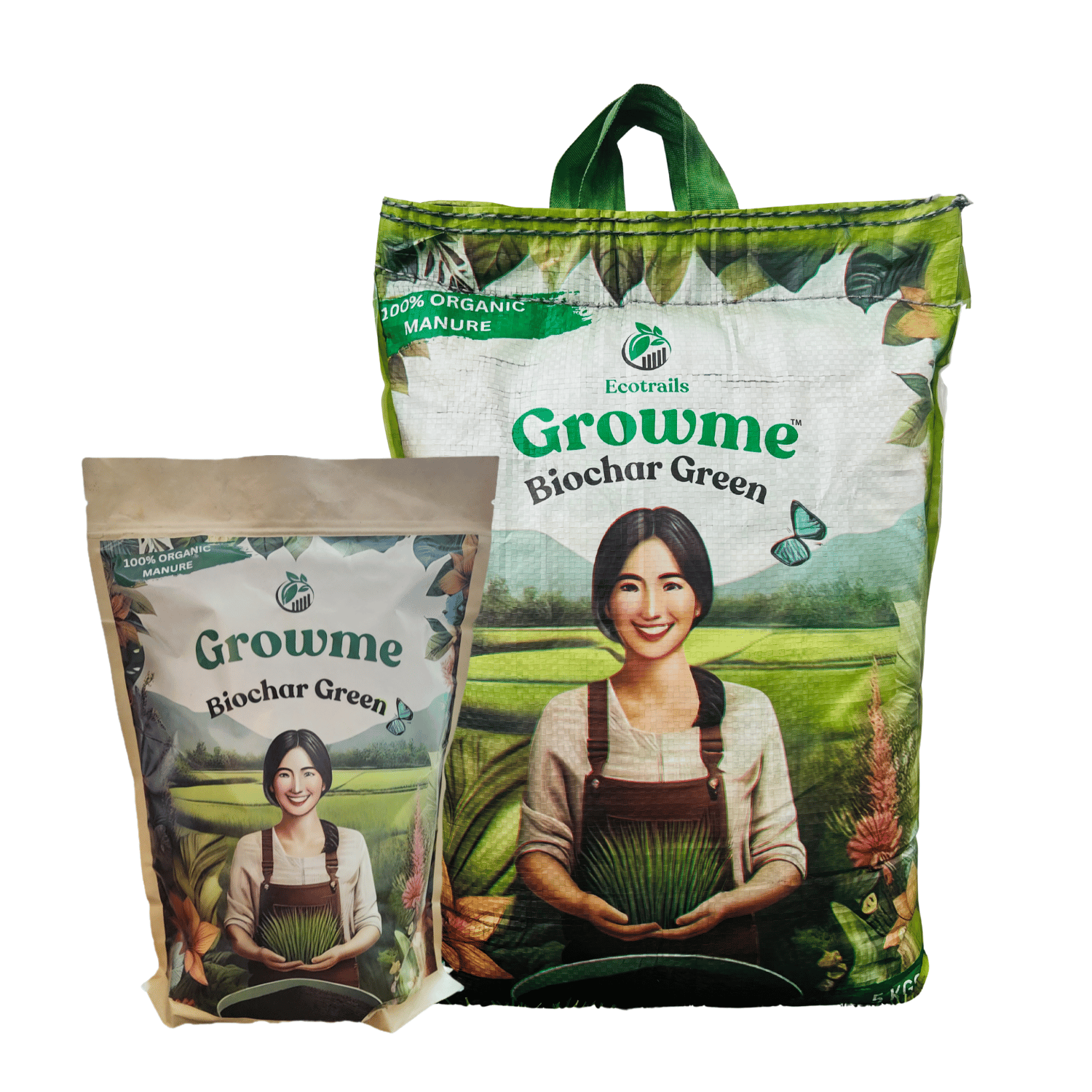 Ecotrails Growme Biochar Green- Organic Manure for Plants, Gardens and Farms- 7kgs