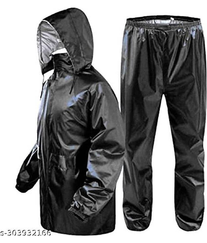 ENTICE Black Polyester Men's Long Raincoat ( Pack of 1 )