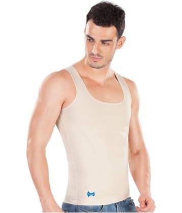 Dermawear Pack of 1 Cotton Blend Sleeveless Vest For Men ( Beige )