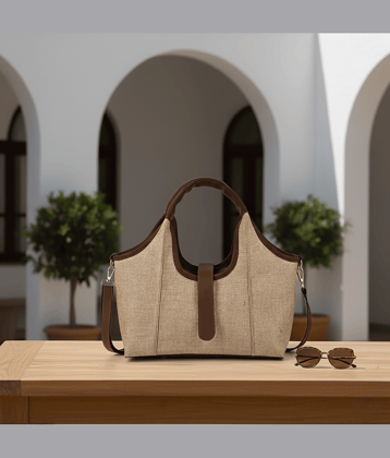 ENSAC Hobo Bag Jute Set of 1 ( Beige )