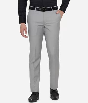 VILLAIN Slim Flat Men's Formal Trouser - Grey ( Pack of 1 )