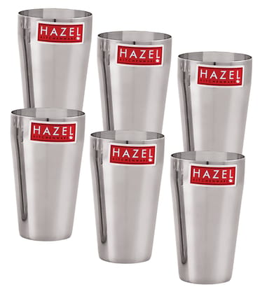 HAZEL 750 ml Each Stainless Steel Plain Traditional Jumbo Water Lassi Glass, Set of 6 HAZEL 750 ml Each Stainless Steel Plain Traditional Jumbo Water Lassi Glass, Set of 6