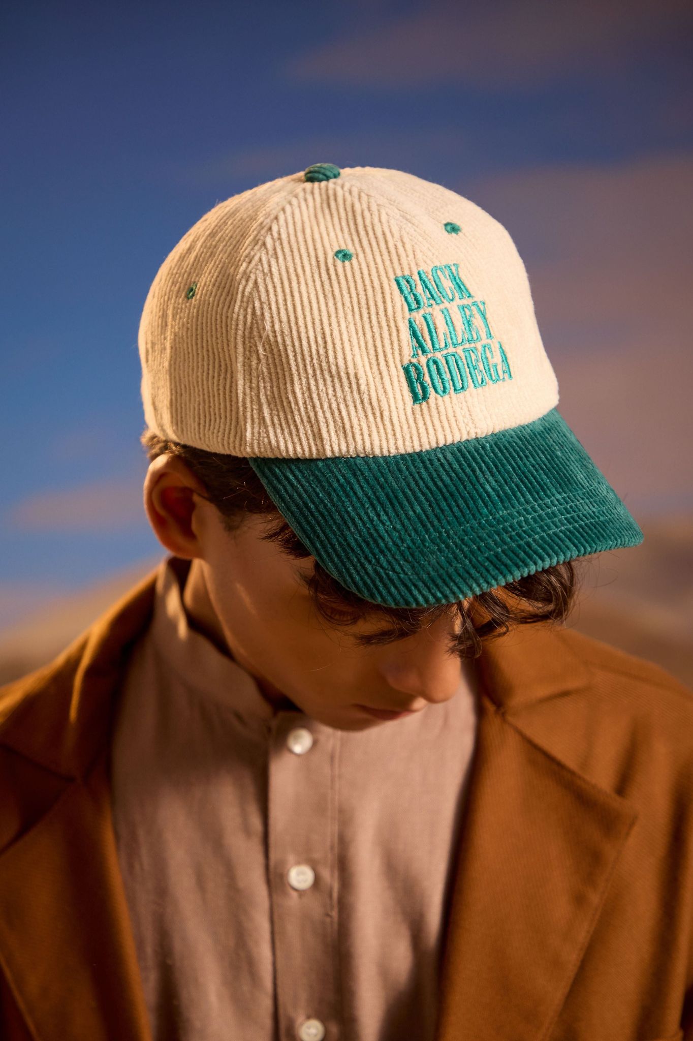 Classic Corduroy Cap - Teal Green-Free Size