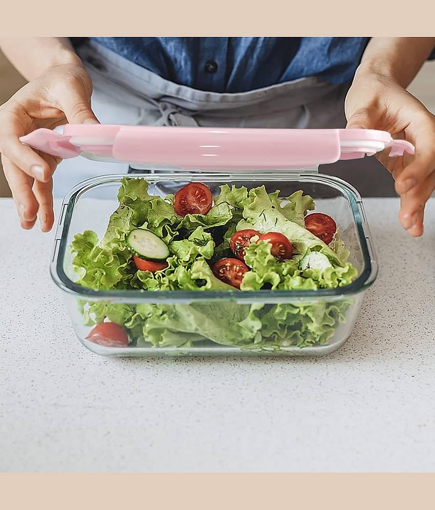 ATIPRIYA Borosilicate 700 ml Glass Multicolor Multi-Purpose Container ( Set of 1 )