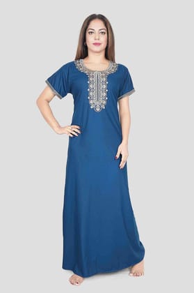 Premium Bizzy Lizzy Nighty with Elegant Embroidery – Soft &amp; Comfortable Sleepwear Night Gown