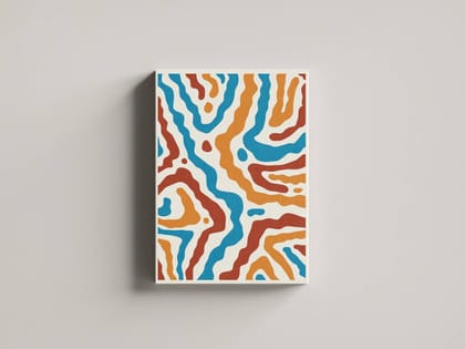 FURNISHUB Color Burst Abstract Canvas | Modern Art in Orange, Blue, and Red | Wall Art Painting For Home Decor| Wall Decor Painting | Gallery Wrapped Canvas Art Painting