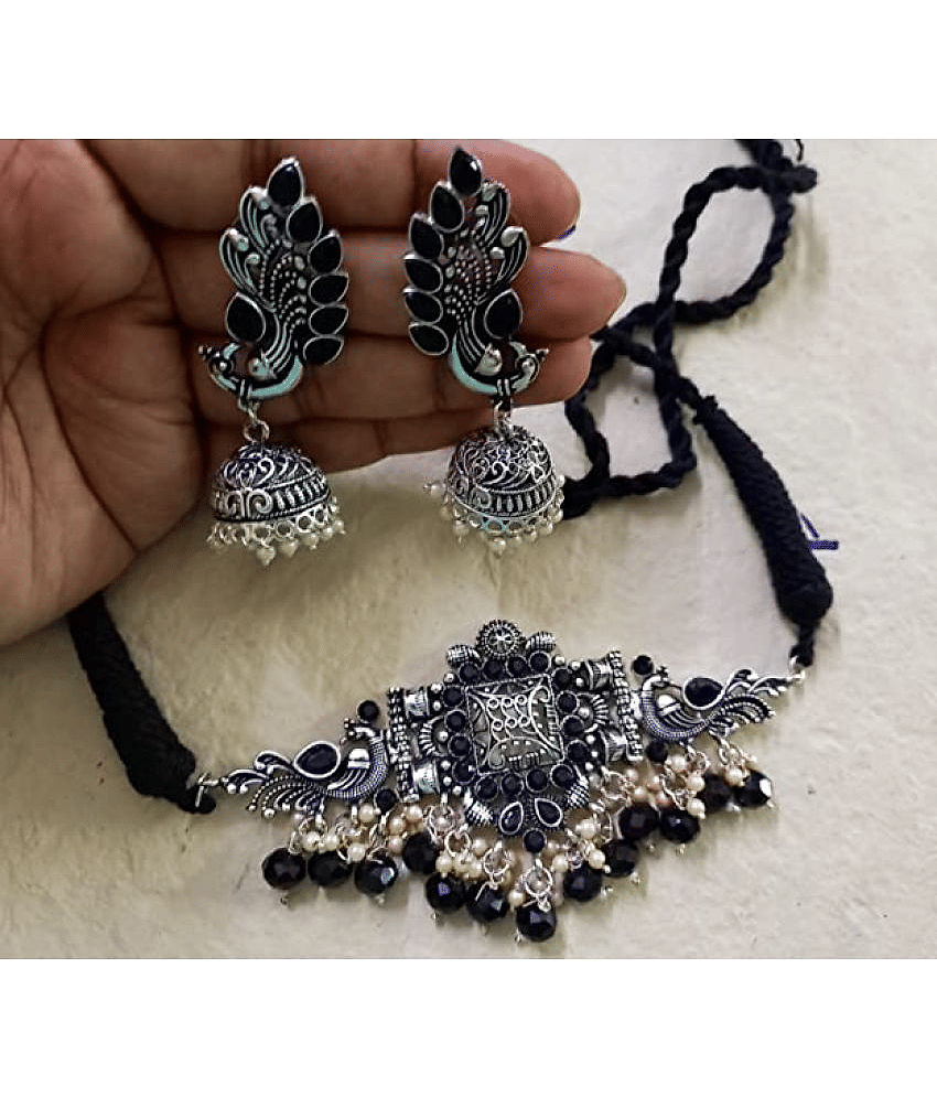 Sunhari Jewels Silver Alloy Necklace Set ( Pack of 1 )