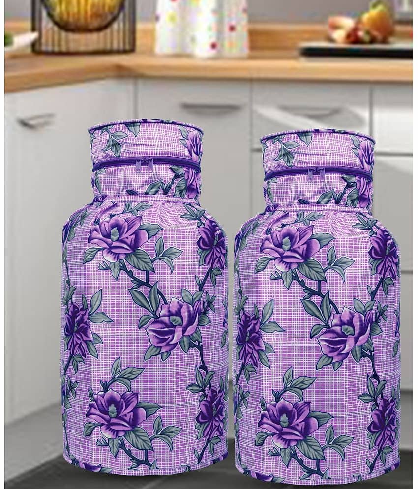 E-Retailer Set of 2 Polyester Purple Cylinder Cover