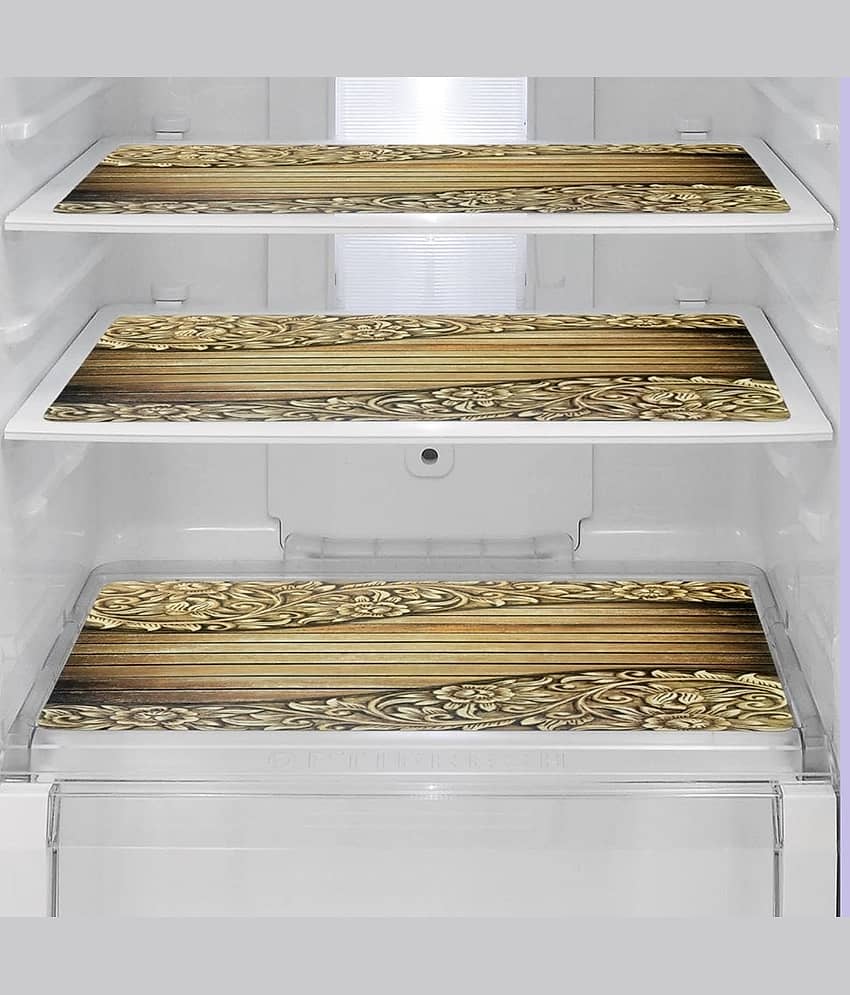 Revexo - PVC Multicolor Fridge Mats ( Pack of 3 )