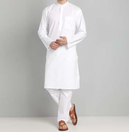 Cotton White Full Sleeve Kurta Cotton White Full Sleeve Kurta