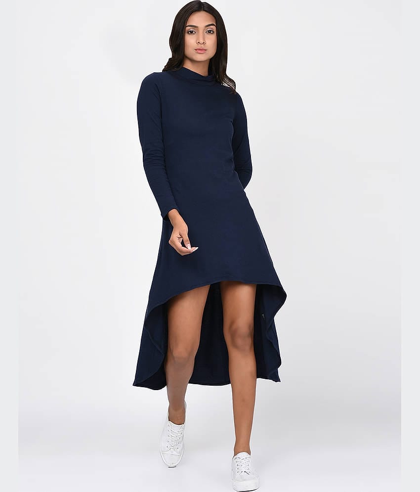 Rigo Women Velvet A-line Dress ( Navy )