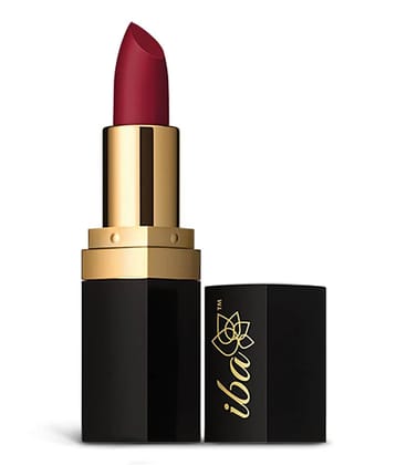 Iba Pure Lips Long Stay Matte Lipstick M08 Burgundy Red, 4g , Highly Pigmentated , Long Lasting, (Pack of 1)