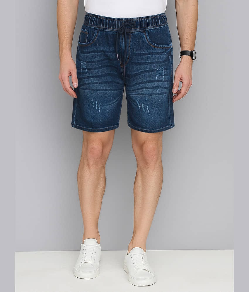 plounge Blue Denim Men's Shorts ( Pack of 1 )