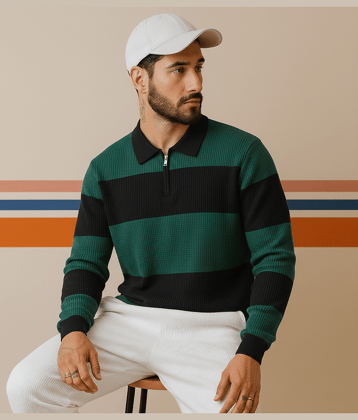 Try This Men Cotton Blend Regular Fit Colorblock Polo T Shirt ( Brown )
