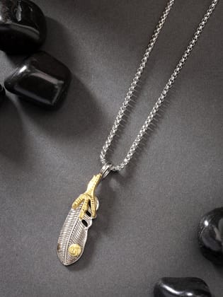 NVR Men Silver-Plated  Stainless Steel Pendant with Chain-Silver / Male / Adults