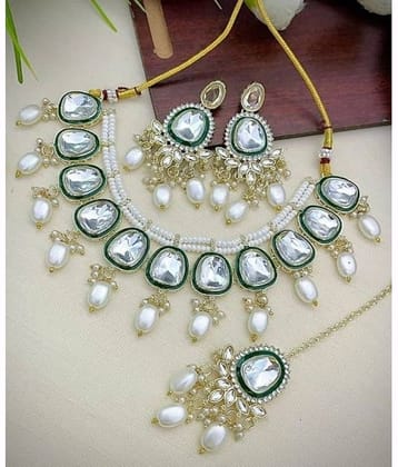 Padmavati Bangles White Alloy Necklace Set ( Pack of 1 )