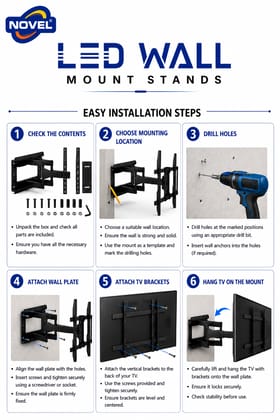 P900/H6 LED Wall Mount Stand is designed for large-screen TVs