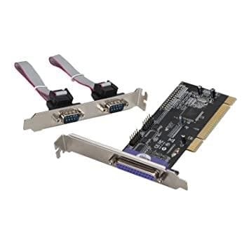 PCI 2 x DB9 (Serial, RS232) & 1 x DB25 (LPT1 Parallel) Ports PCI Card with Chipset Network Interface Card (Black)