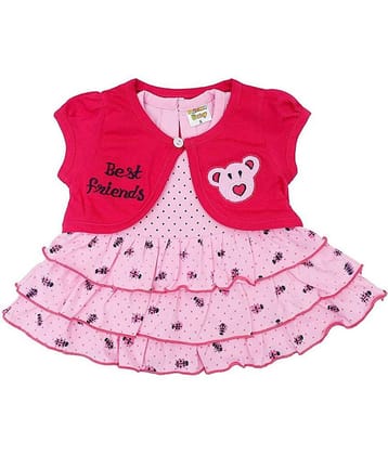 NammaBaby Baby Girls Cotton Blend Dresses ( Pink )