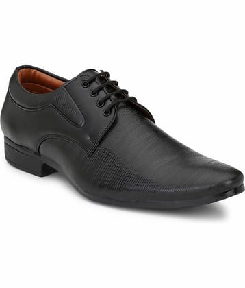 John Karsun Black Men's Derby Formal Shoes