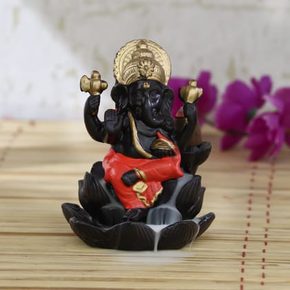 Lord Ganesha Idol Smoke Backflow Cone Incense Holder Decorative Showpiece