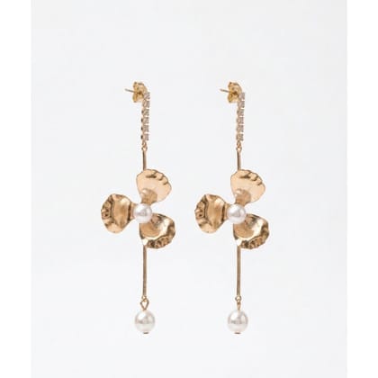 Earrings Floral Pearl 