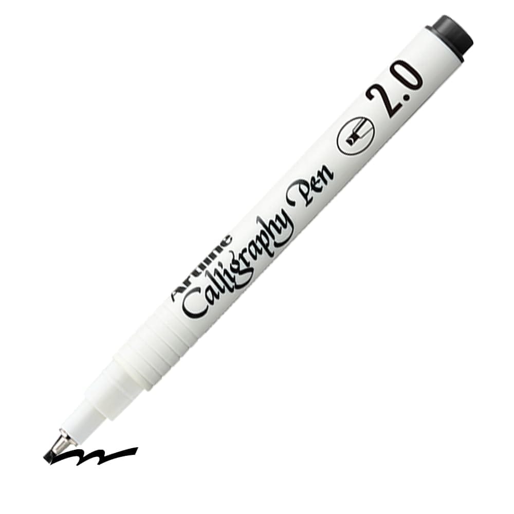 Artline Black Ink Calligraphy Pen of Writing Width 2.0 Pack of 12 | Popular Choice Among Artists & Calligraphers
