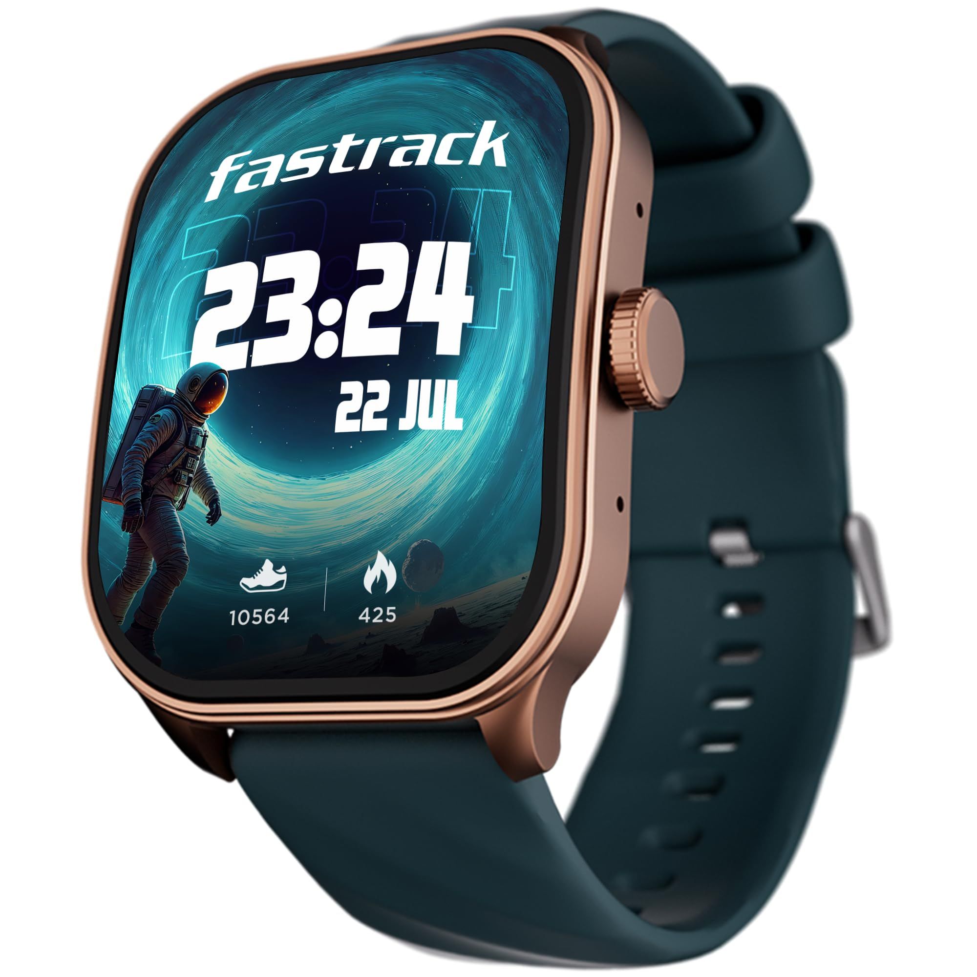Fastrack Limitless FS2 Pro Smartwatch|1.96" Super AMOLED Arched Display with Functional Crown and Resolution of 410X502|Singlesync BT Calling|Nitrofast Charging|110+ Sports Modes|200+ Watchfaces,Teal Fastrack Limitless FS2 Pro Smartwatch|1.96" Super AMOL