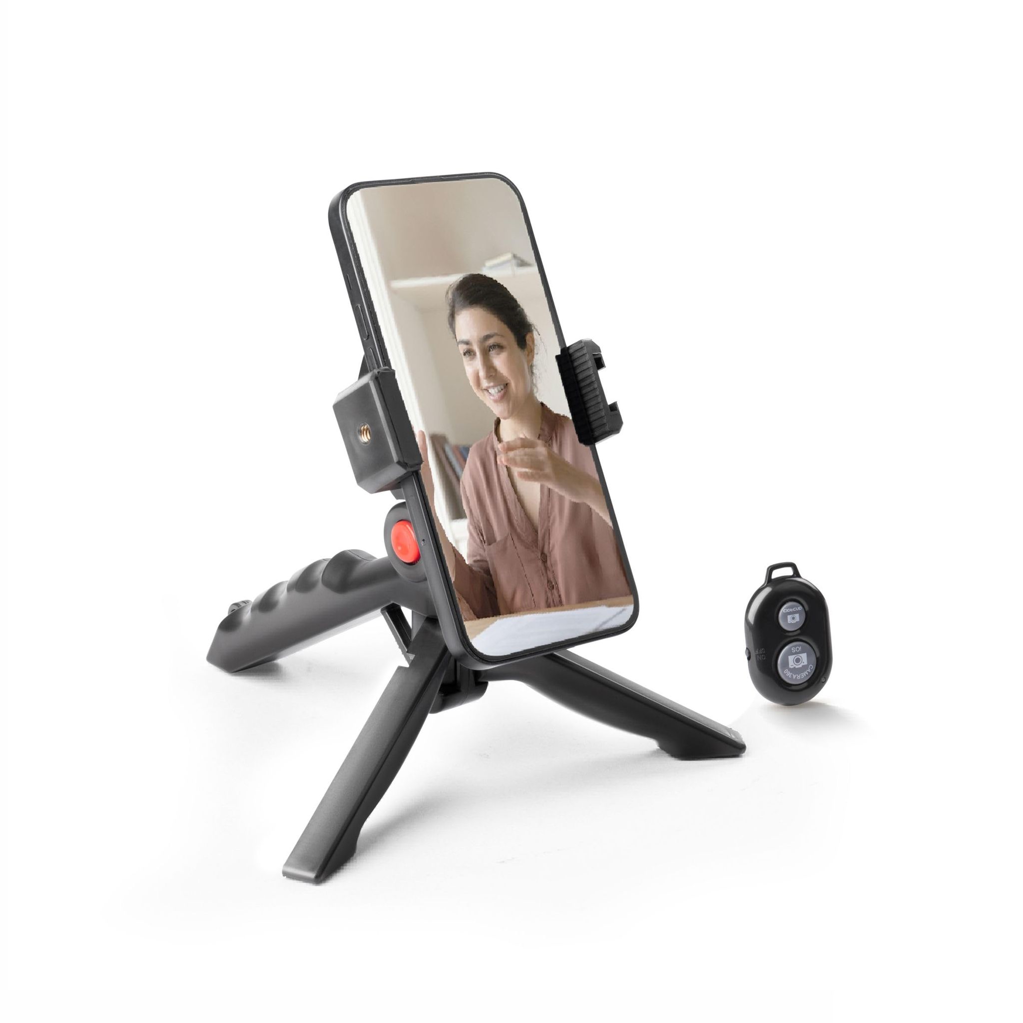 Digitek (DTR-220) Lightweight & Portable Mini Tripod, Ideal for Smartphones, Action Camera, DSLR & Gopro for Comfortable & Longer Duration Shoot, with Smartphone Mount & Shutter Remote Black / Small