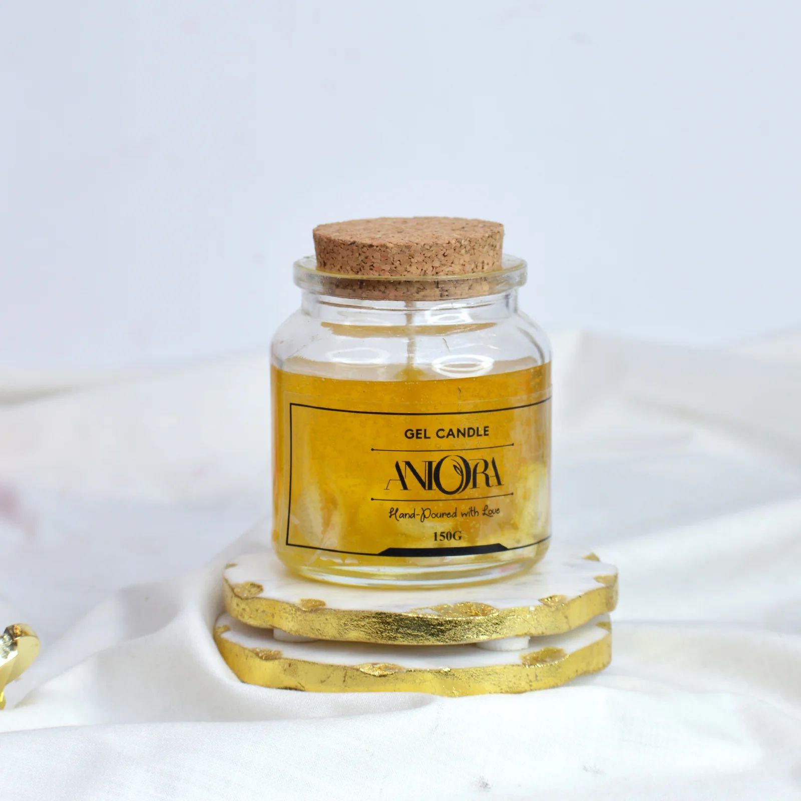 Cork Gel Candle Yellow