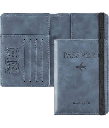 House Of Quirk Leather Blue Women's Passport Holder ( Pack of 1 )