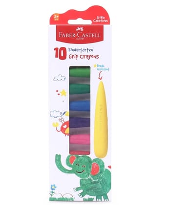 Faber-Castell Kindergarten Grip Crayons (Choose Design And Size)-GRIP CRAYONS SET OF 10
