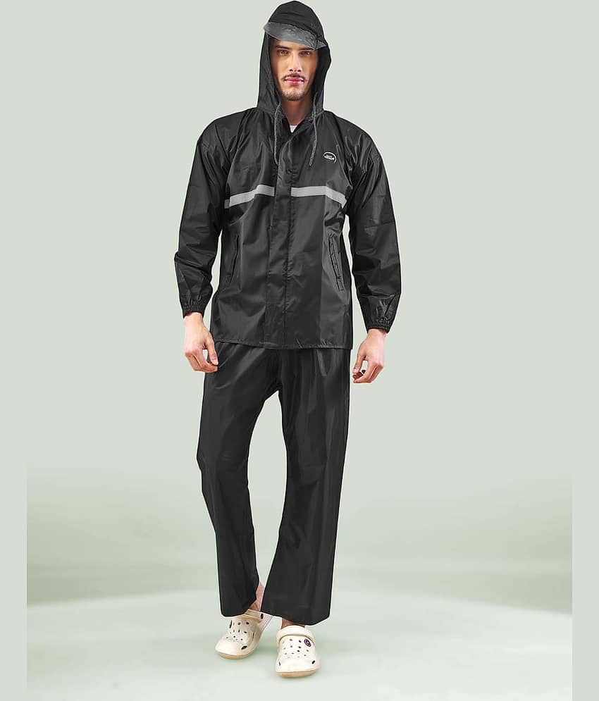 lux venus Black Nylon Men's Rain Suit ( Pack of 1 )