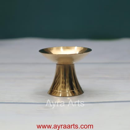 Round Pooja NNS Deepak Brass Diya - 2 Inch Height