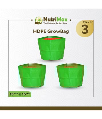 Nutrimax HDPE 200 GSM 15 inch x 15 inch Pack of 3 Outdoor Plant Bag