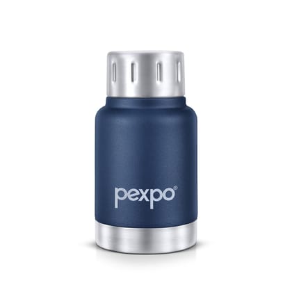 Pexpo 12 Hours Hot and Cold Thermosteel Insulated Flask (160ml, Denim Blue, Cameo)