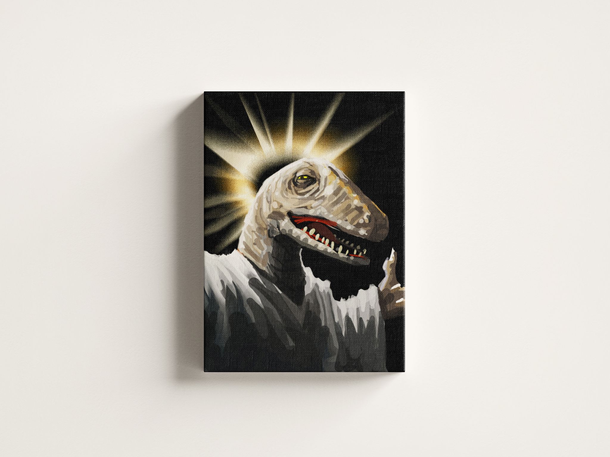 FURNISHUB Holy Dinosaur - Dino Jesus Abstract Art for Living Room Decor | Wall Decor Painting for Living Room and Bedroom | Home Decor Articles | Ideal Gifts