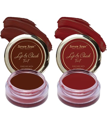Seven Seas Tint Enriched With Vitamin C For Lips,Cheeks and Eye (Maroon,Fire Brick 8g) pack of 2