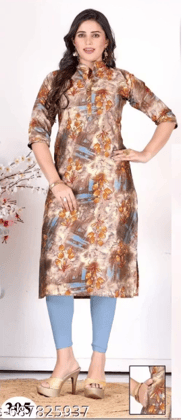 Muslin Tai Patti Straight Kurta with Buttons & Side Pocket  Elegant Wear