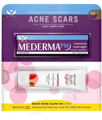 Mederma PM Intensive overnight scar cream 10g with revlon facewash Shaping & Firming Gel 10 g