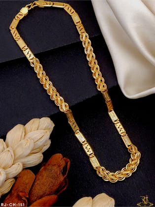 Stunning Biscuit Micro Gold Chain CH-151-22 inch