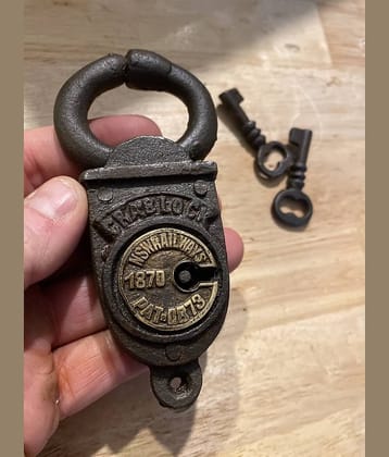 Handmade Antique Style Black Smith Forge Metal NSW Railways Crab Lock Padlock For Decor | Door Lock | Fancy Lock | Vastu Symbol | Feng Shui | Prosperity Luck | Fully Functional
