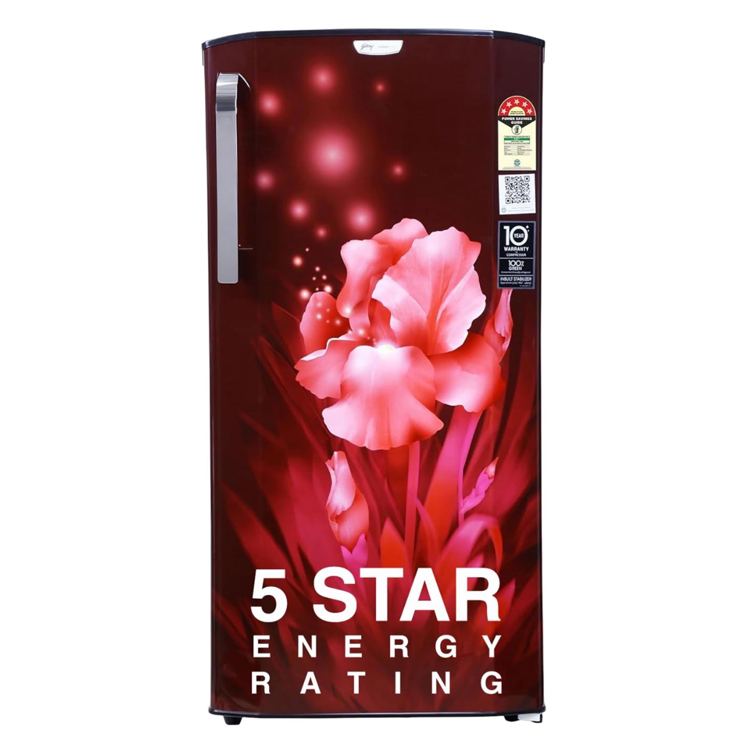 Godrej 180 L 5 Star Turbo Cooling Technology, 24 Days Farm Freshness Direct Cool Single Door Refrigerator (RD EDGENEO 207E THF MP WN, Maple Wine)