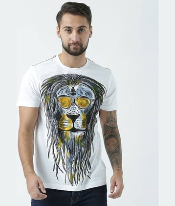 Huetrap Pack of 1 Cotton Regular Fit Men's T-Shirt ( White )
